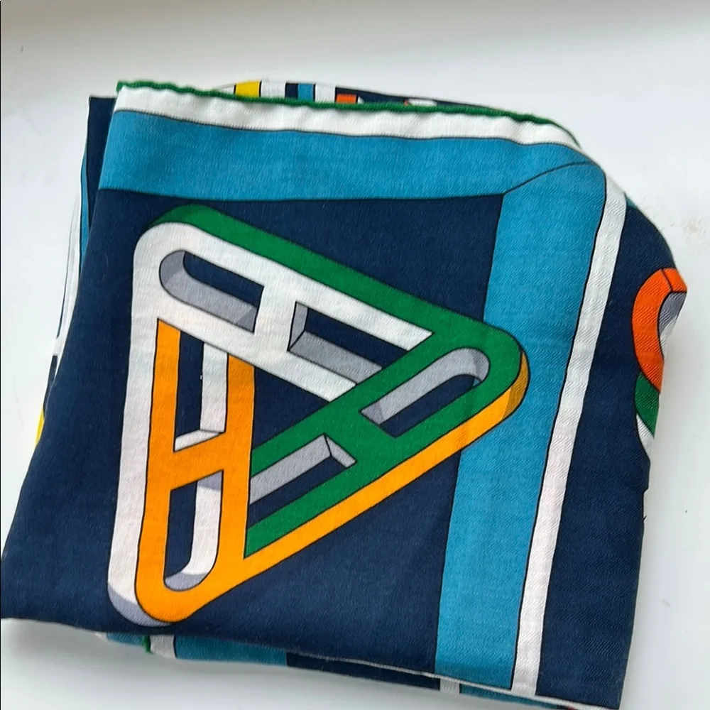 Hermès Multicolor Graphic cashmere Silk Scarf